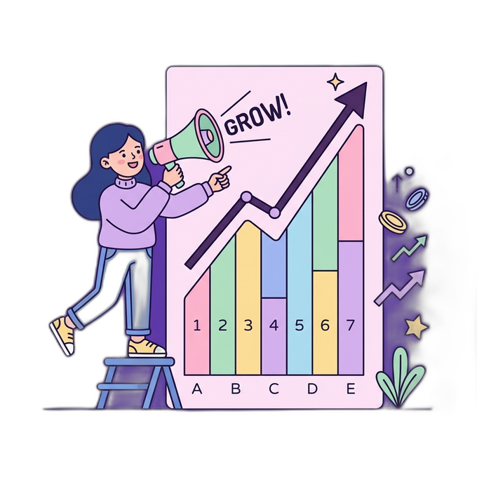 Marketing growth illustration