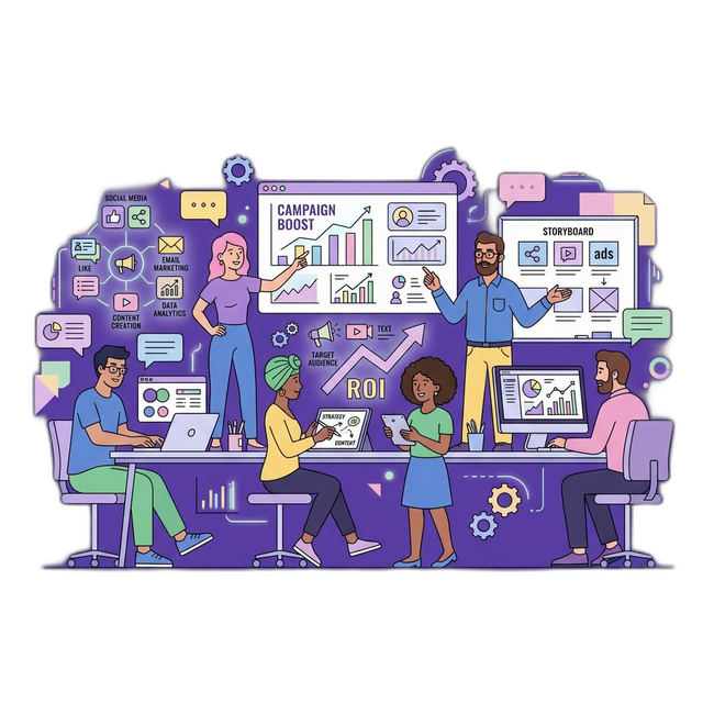 Creative team collaborating
